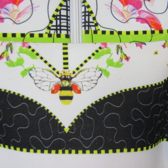 PICCIONE PICCIONE Made In Italy Colorful Abstract Print Dress with Bees--Size 42 - Picture 9 of 9